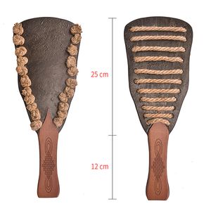 Whips Crops High-Quality Genuine Leather Spanking Paddle Hemp Rope Whip Handmade Leather Bullwhip Knight Equipment 230921