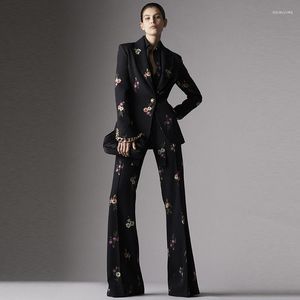 Fatos femininos 2023 estrela moda e elegante impressão terno alto-falante calças definir duas peças impressas para mulher blazer flare