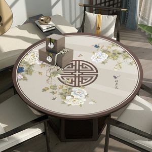 Mesa de pano de mesa redonda de couro almofada doméstica Zhuotu pano de mesa redondo decorações de festa roupas de mesa para mesa de jantar 60DR0101 230921