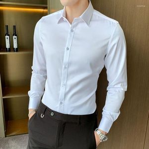 Männer Casual Hemden Eis Seide Hemd Dünne Nicht Business Formale Langarm Tops Für Männer Kleidung Camisas Y Blusa