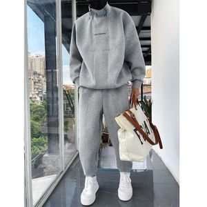 Men's Tracksuits 2023 Autumn Winter Tracksuit Two Piece Sets Hip Hop Men Pant Sports Wear Fashion Clothing Solid Color Sweatsuit Jogging Suit 230922