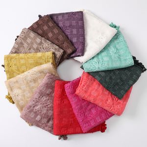 Bandanas Durag Fashion Women Pure Kolor Scali Botel Linen Peaded Pearl Pałąk haftowany frędzle wiszący muzłek muzułmański kolor 12 230921