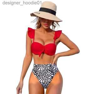 Mulheres Swimwear 2023 Mulheres Swimwear Moda Bikini Set Designer Maiôs Cintura Alta Impresso Sexy Verão Tempo Senhoras Banheiras Praia Roupas Womens Swim Wear L2