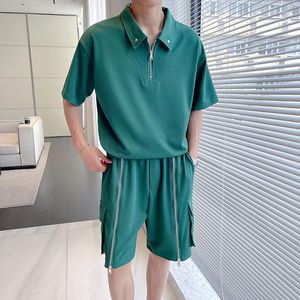 Männer Trainingsanzüge Sommer Sets Männer Mode Einfarbig Kurzarm T-shirt Shorts Zwei-stück Koreanische Lose Sport Anzug M-3XL