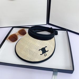 Damskie Visors Puste czapki Projektant Słońce Słoneczne Słomka Kapelusz Moda Casquette Summer Beach Hats Womans Visors Luxurys Cap 23040244U