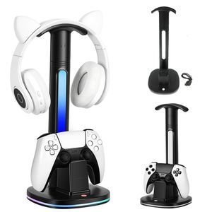 VRAR Accessorise Charging Dock Station för PS5 Game Handle Charger Base Headset Display Holder With Colorful RGB Light för 5 Stand 230922