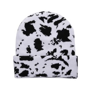 Czapki czapki/czaszki zimowe czapki panie lampart czapki czapki modne wełna zimowe ciepłe dzianinowe czapki nadruk czapki hip -hopowe czapkę gorros groźnie bonnet Q142