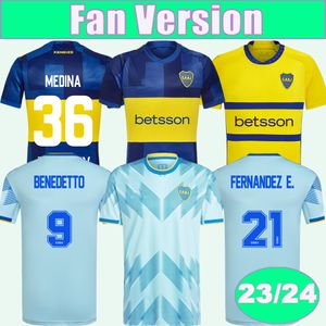 23 24 Boca Juniors MEDINA VILLA Maglie da calcio da uomo FERNANDEZ E. BENEDETTO CAVANI RAMIREZ VARELA VAZQUEZ Home Away 3rd Maglie da calcio Manica corta Uniformi per adulti