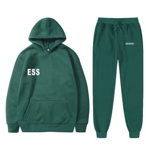 Tasarımcı Erkekler ES Sportswear Sweater Pantolon Set Hoodie Street Spor Giyim Spor Giyim Ofset Ofset Peluş Mektuplar Dekorasyon Kalın Hoodie Erkek Pantolon Asya Boyutu S-3XL