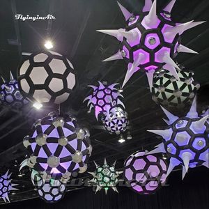 Wonderful Hanging Large Illuminated Inflatable Balloon Star Sphere Suspended Ornaments With LED Light For Venue Party Decoration