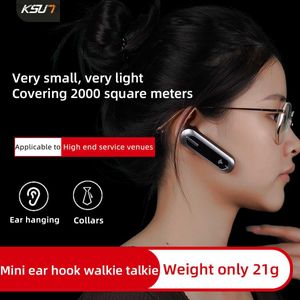 Walkie Talkie 무선 세트 이어 후크 미니 라디오 Walkie Talkie 2PCS 한국 주파수 소형 무선 VOX 세트 블루 치아 트랜시버 HKD230922 용 KSUT X-V28