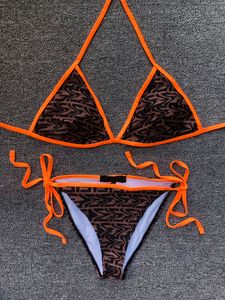 Designer Set bikini sexy per donna Costume da bagno fasciatura Due pezzi Crop Top Costumi da bagno Perizoma Costume da bagno Vita alta Beachwear # 1686