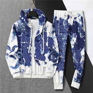 Span Full Letters-Clothes TrackSuits Marka MensWomens Stup Zamek Dwuczęściowy zestaw Jogging Jogging Jogets+Spods Sportswear