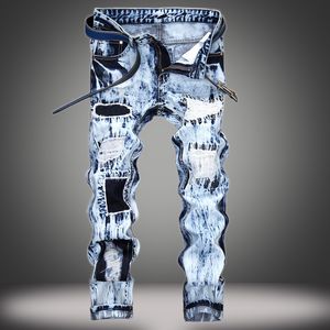 Mens jeans denim designer buraco moto bicicleta de alta qualidade rasgado para homens tamanho 2838 40 42 outono primavera hip hop punk streetwear 230922