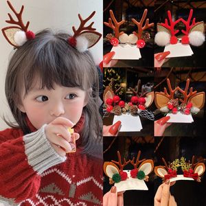 Nyår julhår stift barn Barrettes Bow Deer Santa Claus Kids Christmas Headwear Girls Kids Hårtillbehör