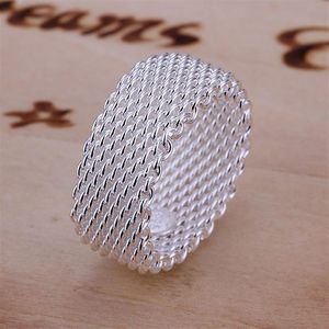 Network Sterling Silver Plated Ring GR040 Women's 925 Silver Band Rings2684