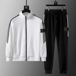 Designer Stones Island Fashion Clothing Set Spring Autumn Mens Sports and Leisure Set Stand Collar Cardigan Coat Trend Every Young Mens