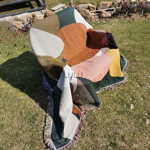 Filtar färsk singel soffa filt täcker konstnärlig personlighet tapestry skog utomhus picknick filt bordduk hem dekor sängäcke hkd230922