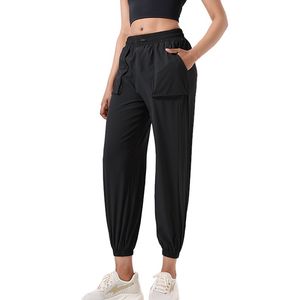 oversized High Waist Yoga Loose Pants Women's Bodybuilding Gym Quick Drying Pocket Sports Casual Pants Fat 220 catties (90019)