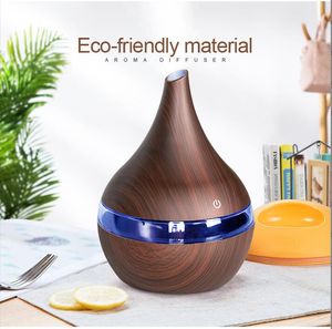 300ml Electric USB Aroma Air Diffuser Wood Ultrasonic Air Humidifier Essential Oil Aromatherapy Cool Mist Maker for Home Car Office
