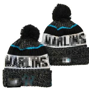 Lyxiga mössor marlins beanie los angeles designer vinter bönor män kvinnor modedesign stickade hattar fall ull cap brev jacquard unisex varm skalle sport stickad hatt