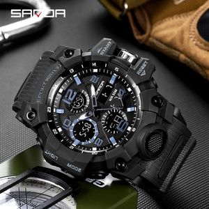 SANDA NOWY styl G SHOCK MĘŻCZYZN SPORTY WATCHY BIG DEL LUSURY LED Digital Waterproof Waterproof Watches 210303177F