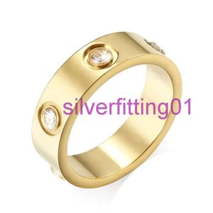 Classic designer ring Woman Luxury Jewelry 4mm 5mm 6mm titanium steel silver love ring men and women rose gold jewelry for lovers couple ring gift Highly Quality