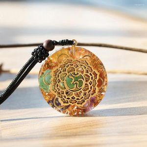 Hänghalsband orgone 7 chakra metatron kub orgonit halsband kristallläkning för män och kvinnor