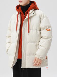 Mens Down Parkas Zimowa kurtka zagęszcza bawełniana moda koreańska z kapturem wiatrówki ciepły płaszcz dla mężczyzny plus rozmiar 8xl 230922