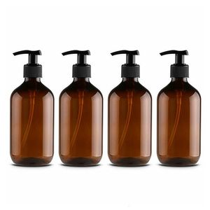 Dispensador de sabão líquido 4pcs 500ml dispensador de sabão de banheiro reutilizável bomba de mão garrafa de chuveiro de banheiro gel shampoo recipiente de garrafa recarregável 230921