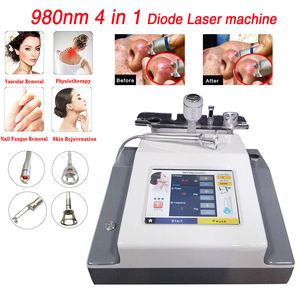 Multifunktionell 980Nm Diodlaser Laser Skinföryngring Vaskulär ven Borttagning Nagel Fugus Borttagning Fysiootherpy Back Pain Relief Machine
