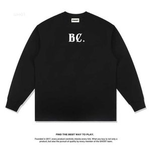 Autumn and Winter New High Street Gothic Letter Printing Pure Cotton Men's Women's Underlay Shirt Fashion Brand White Ink Direct Spray Long Sleeve T-shirt77lg