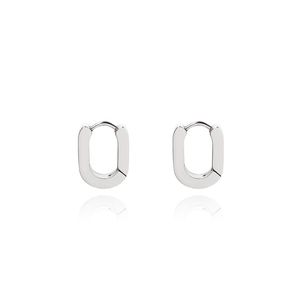 Titanium Steel Ear Cuff bleknar inte minimalistisk stil Fet platt ovala ringörhängen Manlig och kvinnlig personlighet Street3214