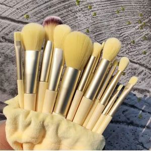 メイクアップブラシツール13メイクアップブラシMo lan di Green Beauty Fast Drying Brush Set Soft Blush Powder 230922