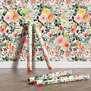 Wallpapers Self Adhesive Floral Wallpaper Modern Colorful Flower Living Room Bedroom Kitchen Bathroom Wall Paper Home Decoration