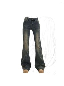 Kadın Kotları Kadın Mavi Parlama Vintage 2000S Y2K Estetik Bol Denim Pantolon Koreli Büyük Boy Yüksek Bel Geniş Bacak Kovboy Pantolon Giysileri