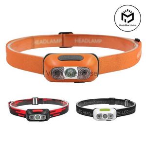 Head lamps 500 Lumen USB Rechargeable Headlamps Motion Sensor Bright LED Running Fishing Headlamp Waterproof Headlight with Infrared Sensor HKD230922