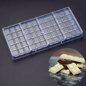 1つのベーキング型バー格子型チョコレートカビ透明な格子硬質プラスチック型キャンディーカビ食品グレードマッシュルームバー金型ポルカドットパッケージボックス