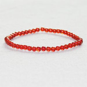 MG0005 Intero 4 mm Grado AA Corniola Mini Bracciale con pietre preziose Bracciale con cristalli Bracciale da donna Yoga Mala Energy Jewelry266F