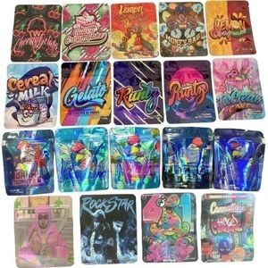 Digital printing heat seal mylar bags 3.5 7g 1oz plastic zipper smell proof stand up pouch packaging Edible Cookie runtz Candy Shape Die Cut custom