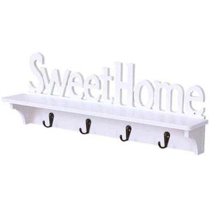 Sweet Home Wall Mounted Rack Door Hanger Hook Storage for Coat Hat Clothes Key White 211102238Y