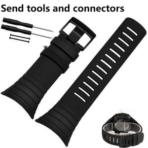 För Suunto Core Series Watchband Black Rubber Strap High Quality Silicone Armband med Tools Wristband Men Sports Watch Band