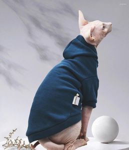 猫の衣装スフィンクス服ペット冬の柔らかくて温かいフード付きスポーツ風コットン毛のないデボン