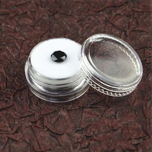 10st runda diamantorganisatorlåda plastpärlor akryl smycken lagring display svart och vit svamp transparent show fodral