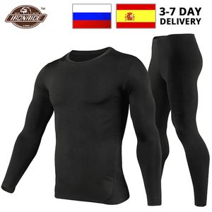 Tute da sci Herobiker Set intimo termico foderato in pile da uomo Set moto Sci Base Layer Inverno caldo Mutande lunghe Camicie Top Bottom Suit 230922