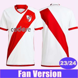23 24 River Plate PINOLA Mens Futebol Jerseys M.BORJA PEREZ Home White Away 3ª Camisa de Futebol DE LA CRUZ Uniformes de Manga Curta