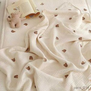 新生児のベビーブランケットクマの刺繍の子供たちを眠っている毛布を眠っています毛布の綿の寝具のアクセサリー