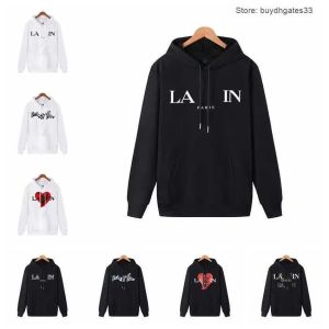 Lanvins Hoodie Designer Luxo Camisola Hoodie Lanvin Hoodie Mens e Womens Moletom Carta Impresso Pulôver Solto Com Capuz Lanvin 287