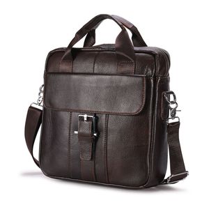 Briefcases Famous design Business Genuine Leather Handbag Simple Men Vertical Attache Portfolio Oneshoulder Messenger Bag 230922