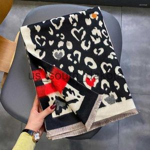 Scarves Scarves Designer Brand Winter Scarf Women Warm Cashmere Shawl Wraps Thick Pashmina Blanket Leopard Print Bufandas Female Foulard x0922